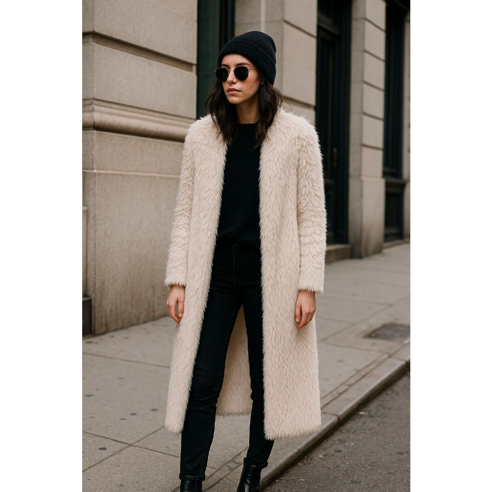 Women's Forever 21 Faux Fur Coat Beige Size S